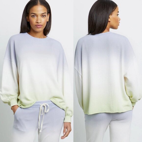 Rails Reeves Ombre Tie Dye Oversized Pullover Sweatshirt Blue Mint Dip Dye XS - Picture 1 of 13